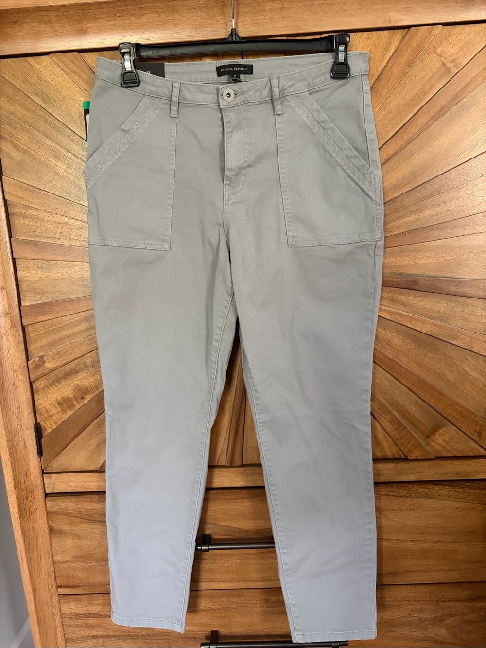 Banana Republic Light Gray Cropped Stretch Chinos